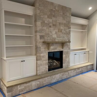 Cottage Standard Cut travertine on a residential exterior