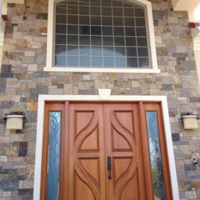 stone siding entrance