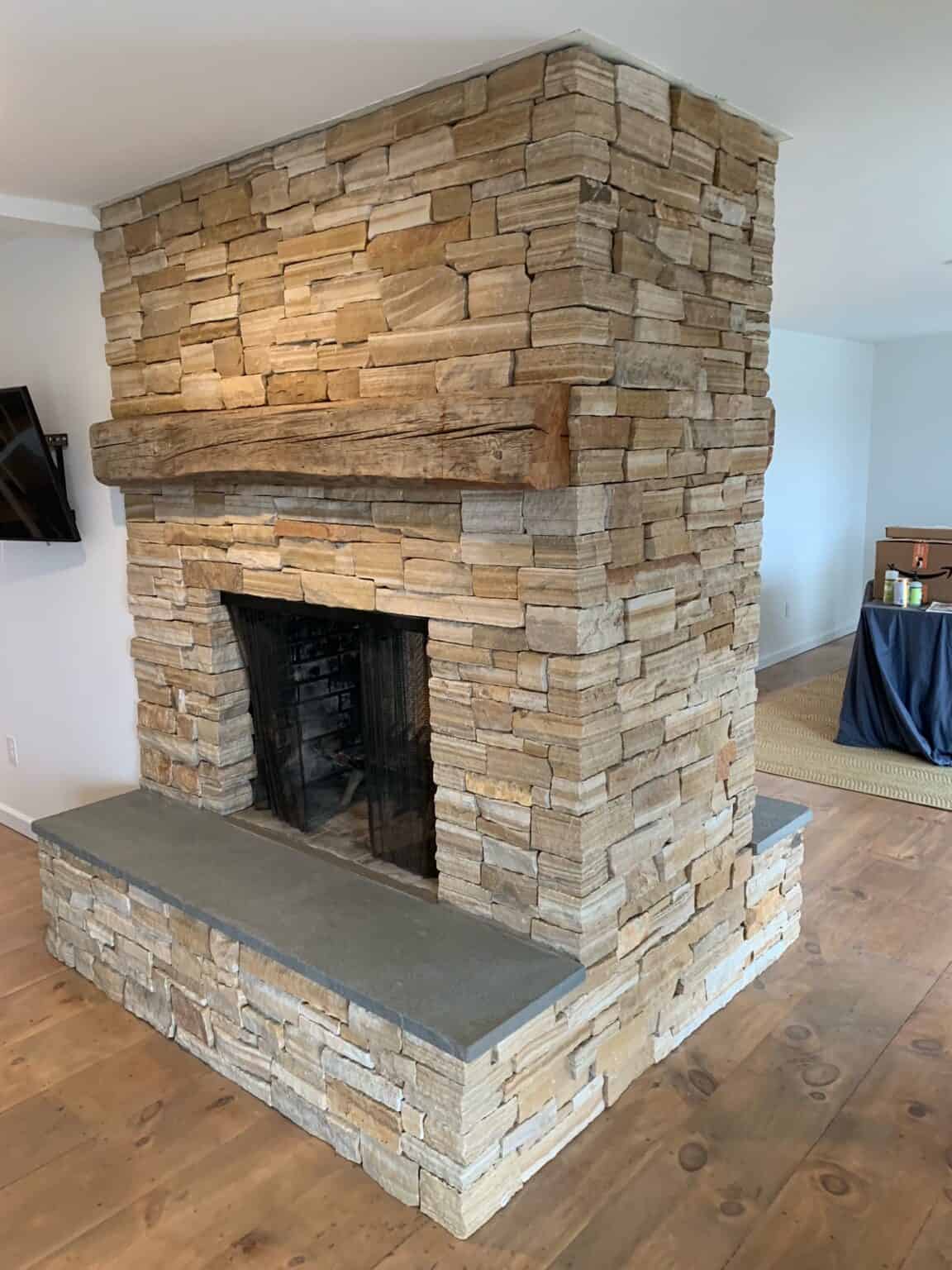 Stacked Stone Veneer Stoneyard   Stoneyard Cedar Falls Ledge Fireplace Londonderry Stoneworks 2 1152x1536 