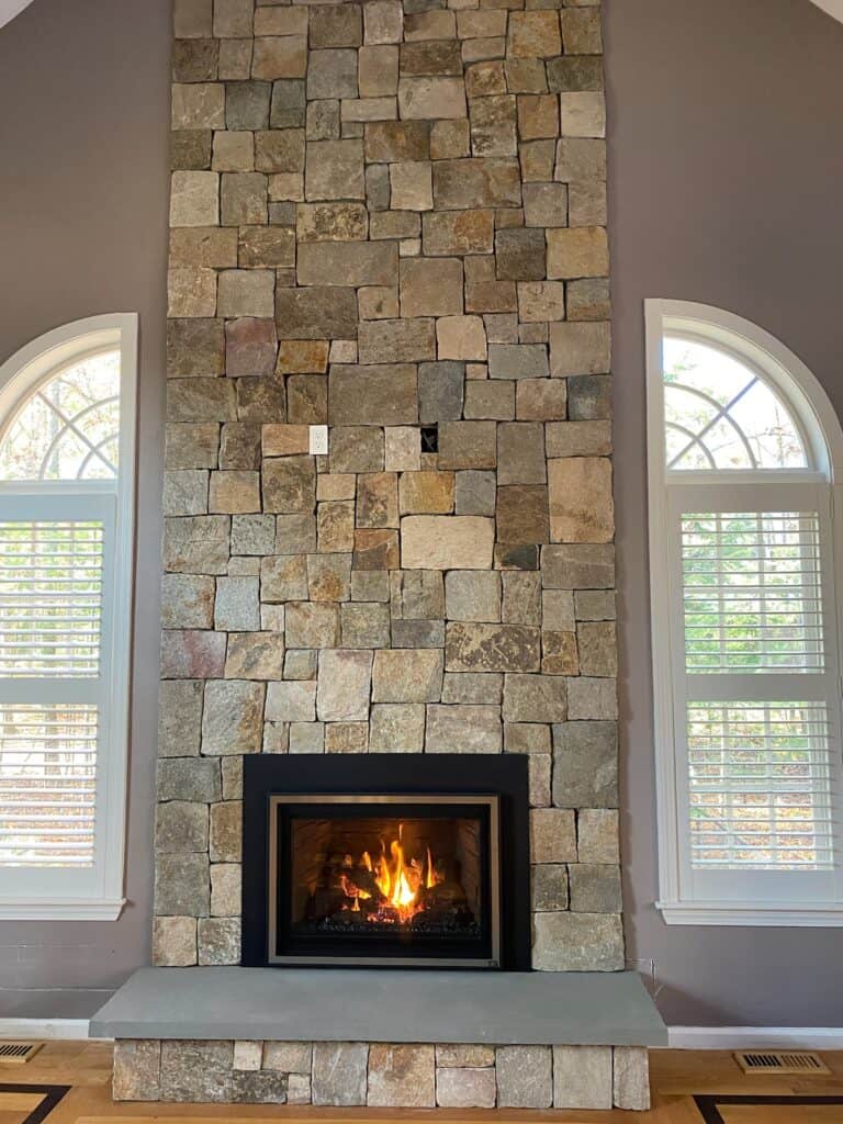 Stoneyard Colonial Tan Square & Rec FIreplace by Collier Masonry