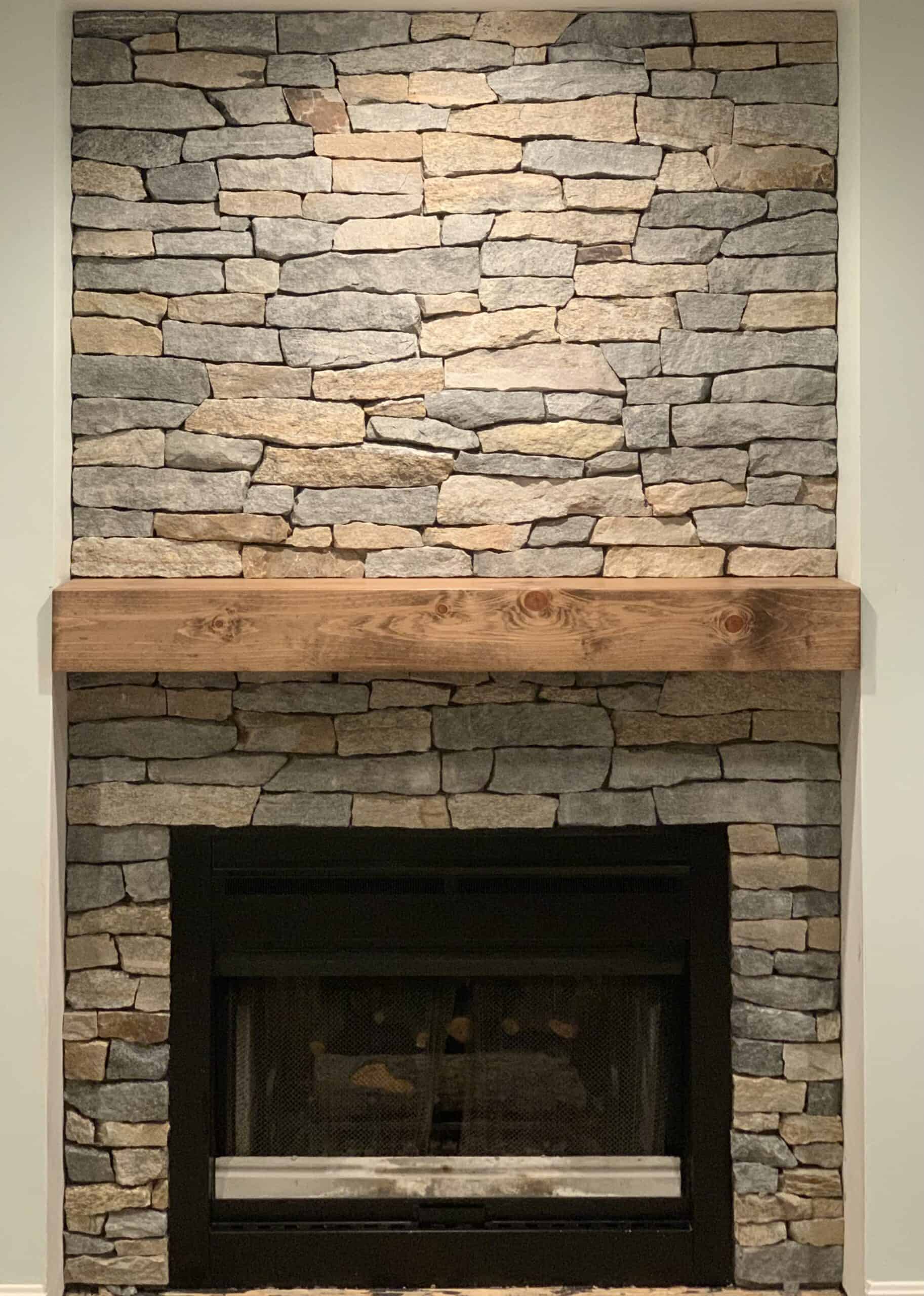 Boston Blend Ledge Fireplace - JWB Masonry Construction