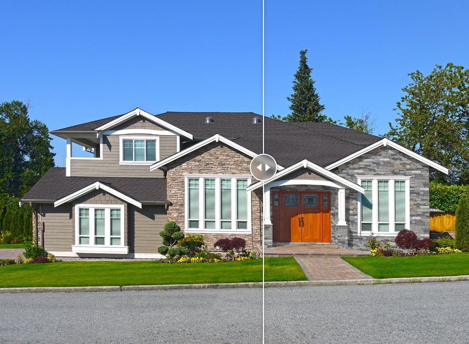 Stone Front House before and after