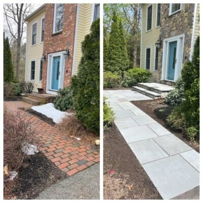 Before & After Boston Blend Round & Jumbo Boston Blend Mosaic Venades Masonry