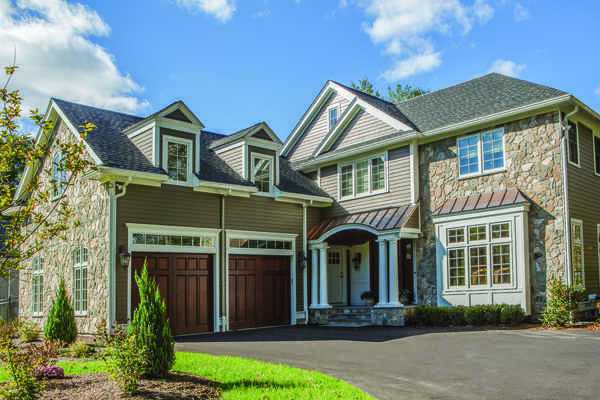 house garage stone cladding