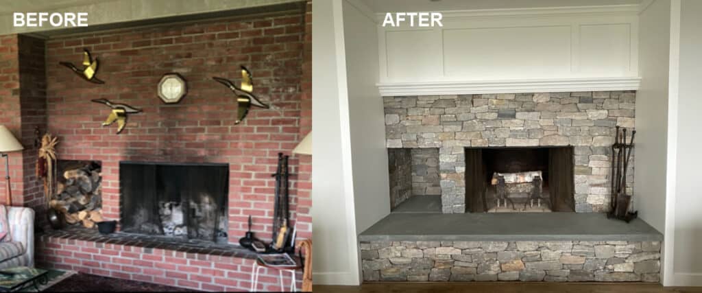Boston Blend Ledge Fireplace - Before & After