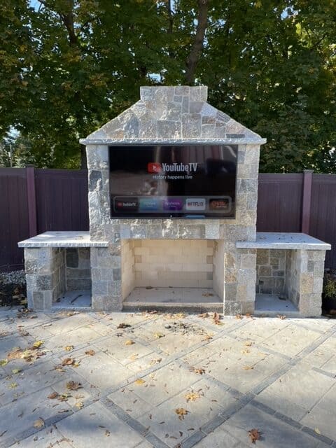 Outdoor Fireplace by Green World LLC - Boston Blend Square and Rec