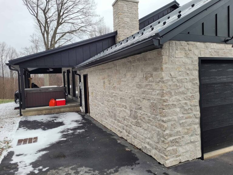 Rustic Ashlar Austin natural thin stone veneer installed on a project