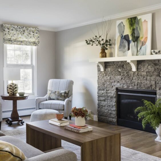 Shadow-Mountain-Stacked-Stone-VivianRobinsDesign Fireplace by Vivian Robins Design - Shadow Mountain Stacked Stone