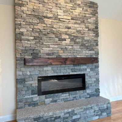 Fireplace Boston Blend Ledgestone and Greenwich Gray Ledgestone