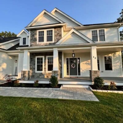 Front Siding and Columns - Oyster Bay Mosaic