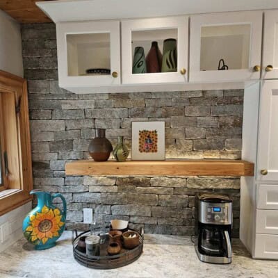 Backsplash by John Croteau Colonial Tan Ledgestone