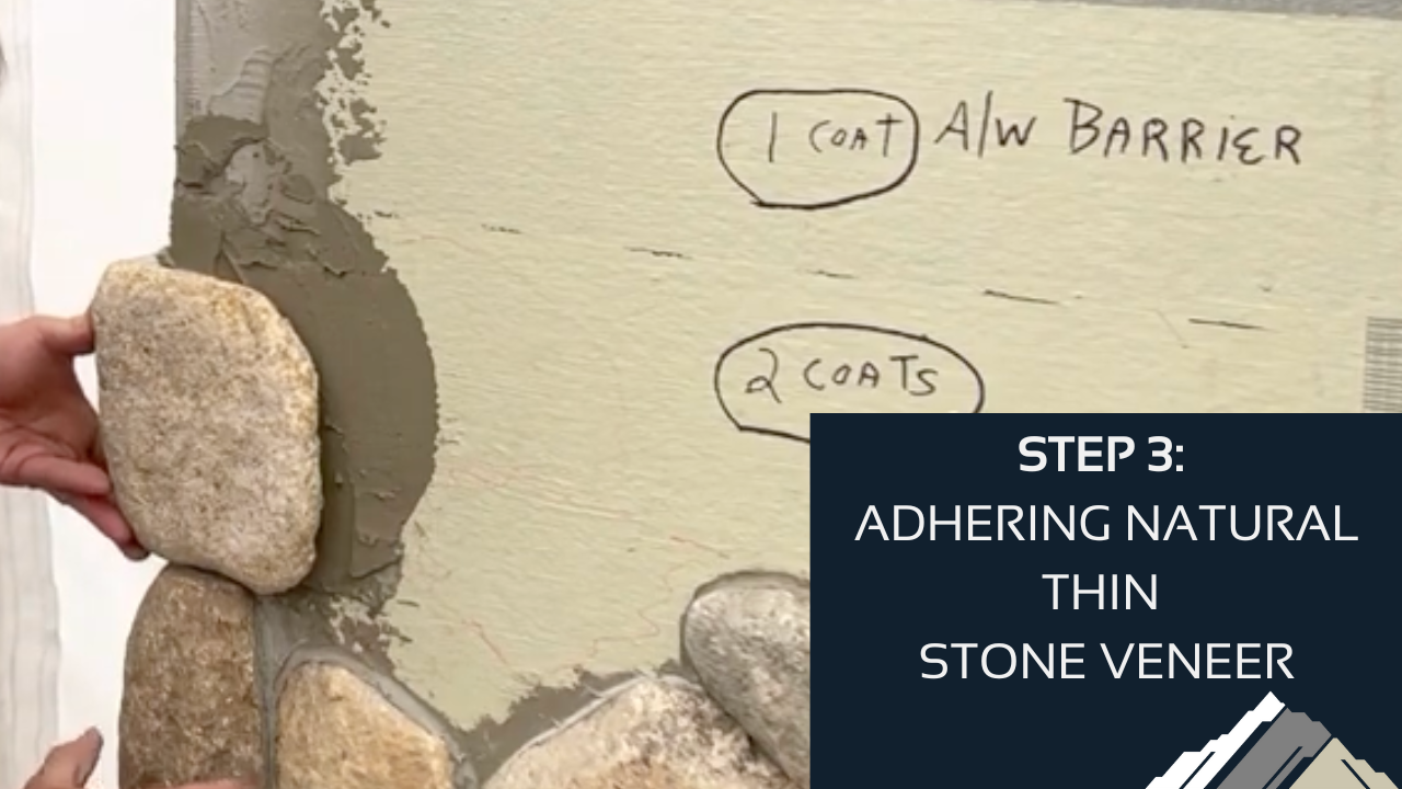 Step 3 Adhering Natural Thin Stone Veneer