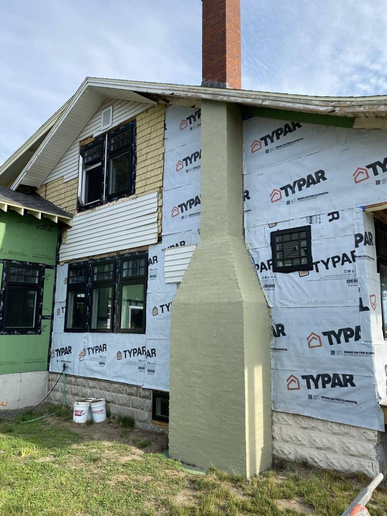 DIY Chimney and Siding by Homeowner - In Progress 