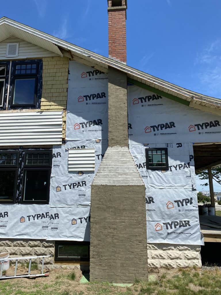 DIY Chimney and Siding by Homeowner - In Progress 