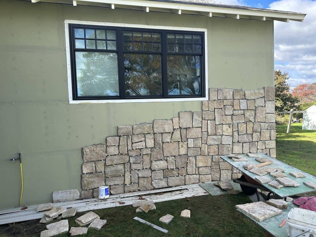 DIY Chimney and Siding by Homeowner - In Progress 