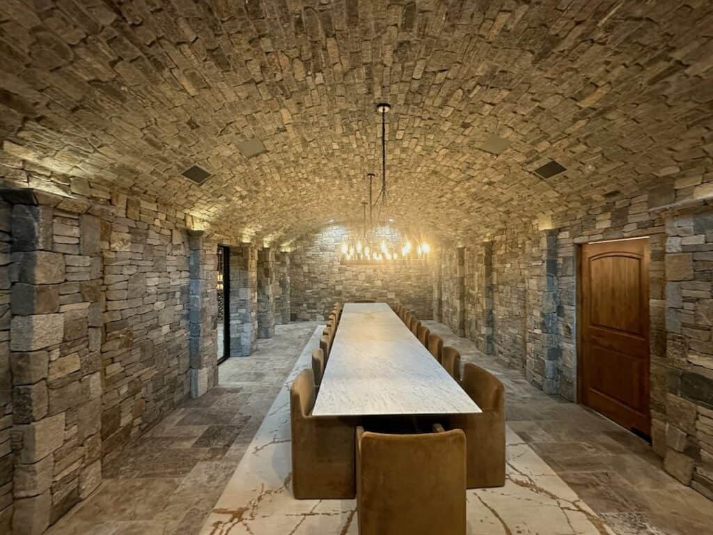 Boston Blend Ledgestone & Square and Rec Wine Cellar