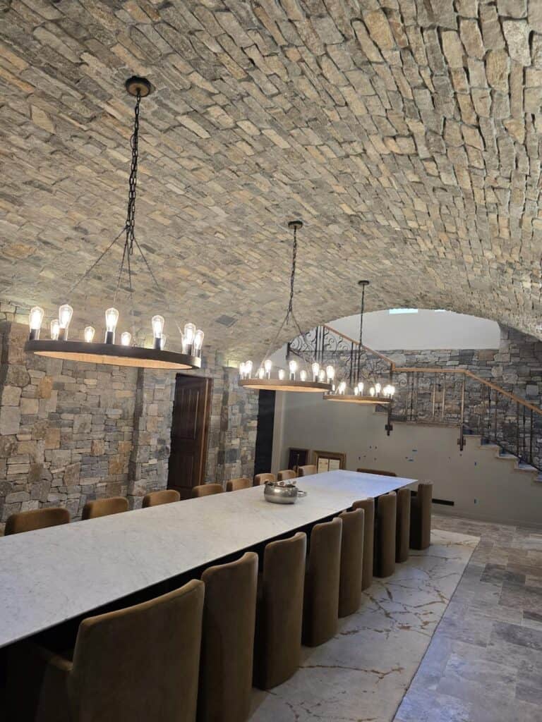 Boston Blend Ledgestone & Square and Rec Wine Cellar