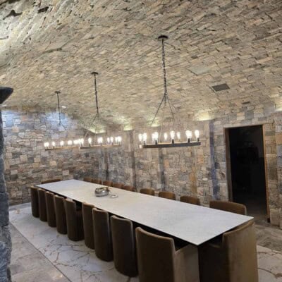 Boston Blend Ledgestone & Square and Rec Wine Cellar