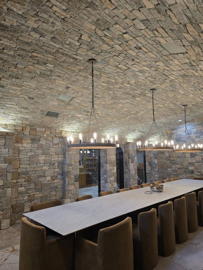 Boston Blend Ledgestone & Square and Rec Wine Cellar