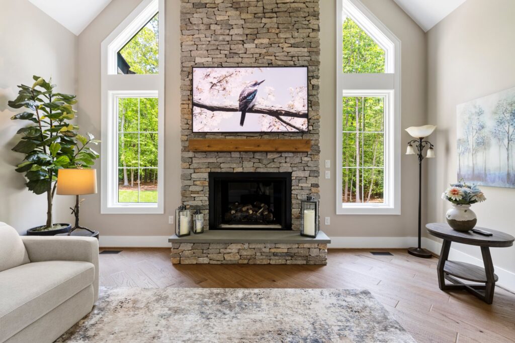 Boston Blend Ledge Fireplace - Mike Konvika - Renee Scott Photography