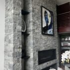 Greenwich Gray Ashlar Fireplace - DFeola Masonry