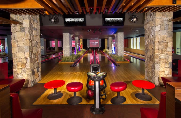 Bowlmor Times Square Features Natural Stone